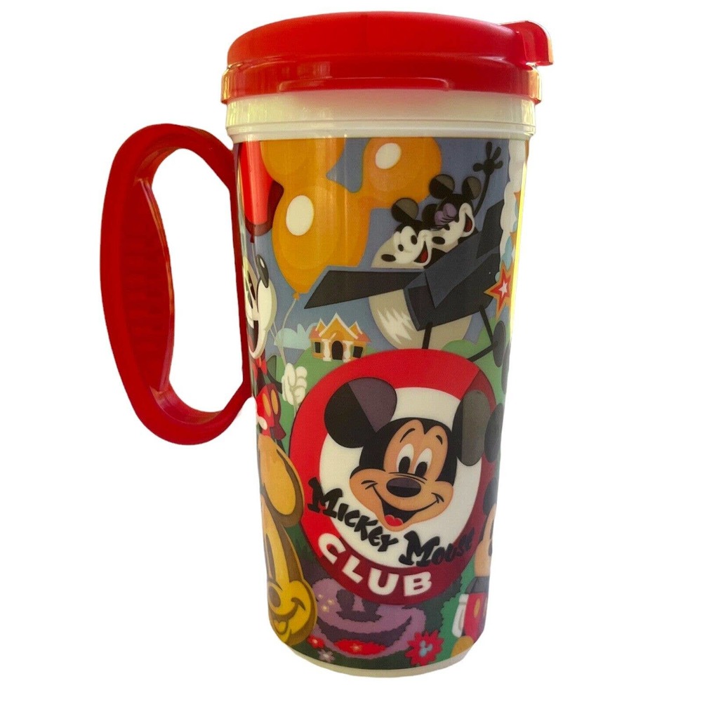Disney World Parks Mickey Mouse Club Resort Whirley Drink Works Mug Cup Red Lid